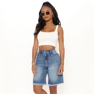 Skate Break Non Stretch Utility Denim Shorts - Medium Blue Wash